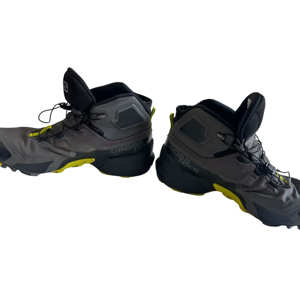 Salomon Cross Hike Mid GTX Men's Size 11 Hiking Boots Gore-Tex Gray Black Lime - Picture 6 of 11